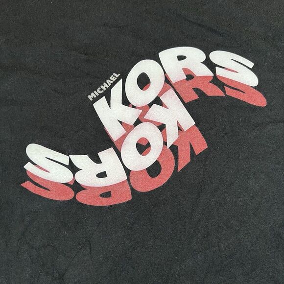 Michael Kors Graphic Spell Out Graphic Black Short Sleeve T-Shirt Men's Large - Picture 3 of 4